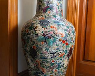 Chinese Handprints hand painted porcelain vase $200