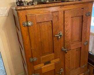 vintage oak ice box