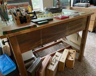 work table & supplies