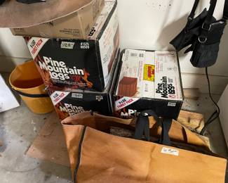 several boxes of logs