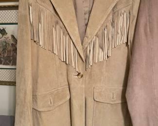 leather fringe jacket, several other leather jackets