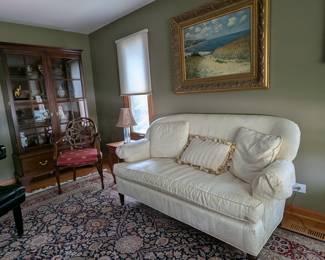 Monet print and nice couch