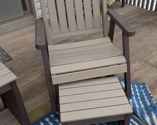 'By the yard' glider love seat chairs and side tables, custom