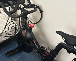 Peloton Bike, shoes and weights