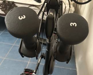 Peloton Bike, shoes and weights