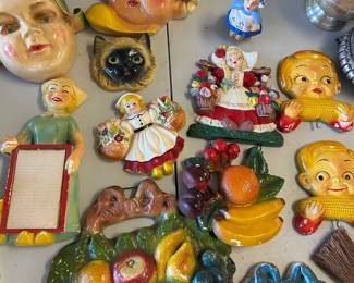 Vintage Chalkware, string holders, signage, etc.