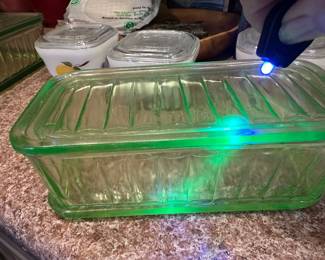 Uranium glass: uranium added for coloration and fluorescence