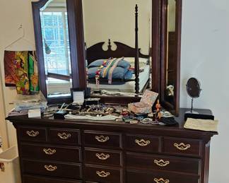 Thomasville Furniture Mahogany Dresser and Mirror