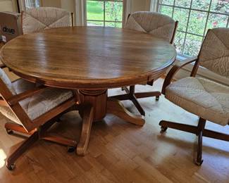 Oak Dining Table with Four Chairs