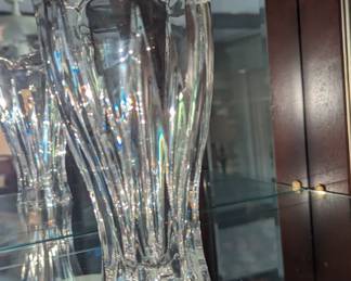 Gorham German leaded Crystal tulip Edge vase