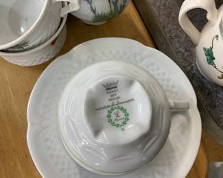 Louis Lourioux Wildflower Cups & Saucers & Creamer