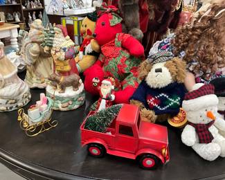 Metal Red Truck Decor - Assorted Christmas Plush Decor