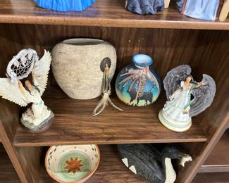 Bradford Exchange Native Dreams Figurine - Navajo Style Pottery Vase - Native American Vase - Bradford Exchange Soaring Spirit Sacred Crystal Figurine