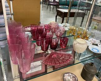 Pink Rose Swirl Glass Tumblers