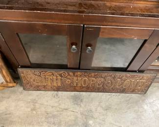 Brown Tin Faith Hope Love Wall Decor