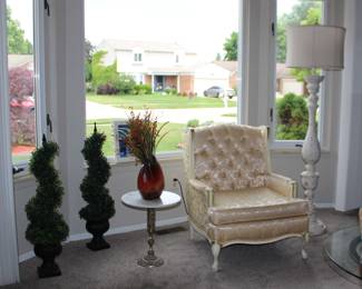 French Country Chair, Side Table, Floor Lamp