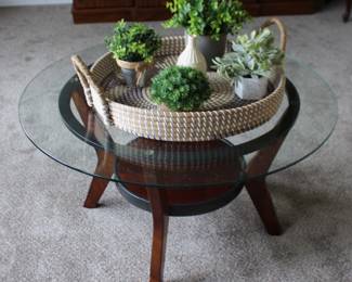 MCM Metal Glass Coffee Table