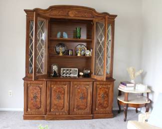 China Cabinet, Anniversary Clock, Tea Set