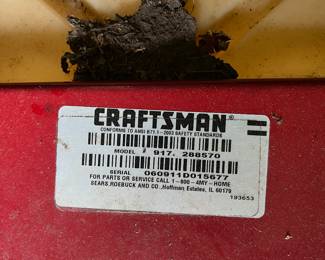 2011 Craftsman Riding Lawnmower 46”