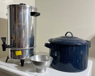 Vintage Coffee Urn, Graniteware Canner