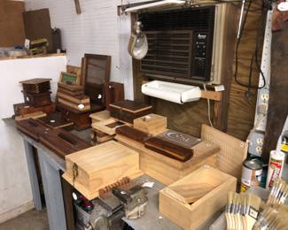 Hand crafted display boxes, trinket boxes, knife boxes.  