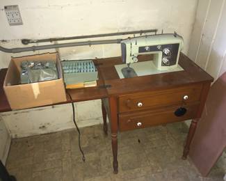 Singer sewing machine and cabinet