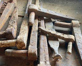Vintage cast iron barn hinges