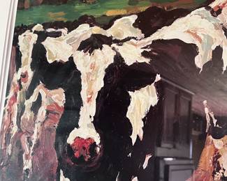 Suk Shuglie signed cow print. Lancaster Pa.