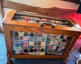 Antique quilts and Quilt cabinet rack