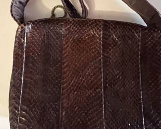 Vintage genuine alligator leather handbag