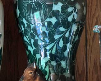 Horse figural and potery vase