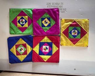 Antique quilt fabric coaster