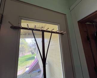 Antique wood rake decor