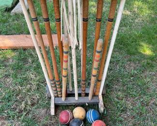 Antique Crochet set with stand