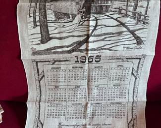 Vintage 1965 Fabric calendar