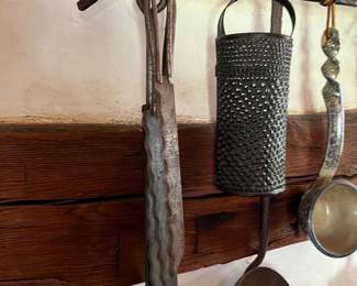 Vintage kitchen metal, tin and pottery