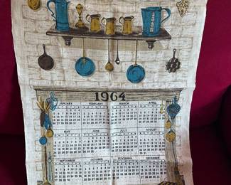 Vintage 1964 fabric calendar