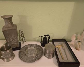 Pewter collectible from SE Asia. Reference price sticker day of sale.