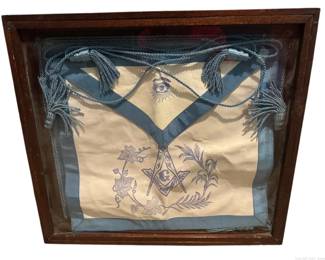 Vintage Embroidered Masonic Freemason Leather Apron