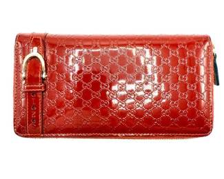 Gucci Red Patent Leather GG Zip Around Wallet – Pre-Owned