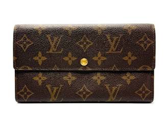 Louis Vuitton Monogram Canvas Sarah Wallet with Gold Snap Closure; Pre-Owned