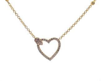 NEW! 1.33 Carat Pavé Diamond Heart Halo Pendant Layering Necklace