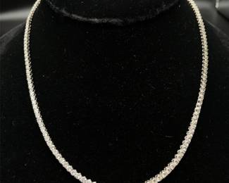 NEW! Stunning 11.70 Carat Diamond Tennis Chain Necklace in Platinum