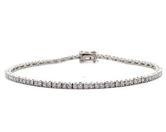 NEW! Classic 2.75 Carat Diamond Slim Tennis Bracelet in Platinum