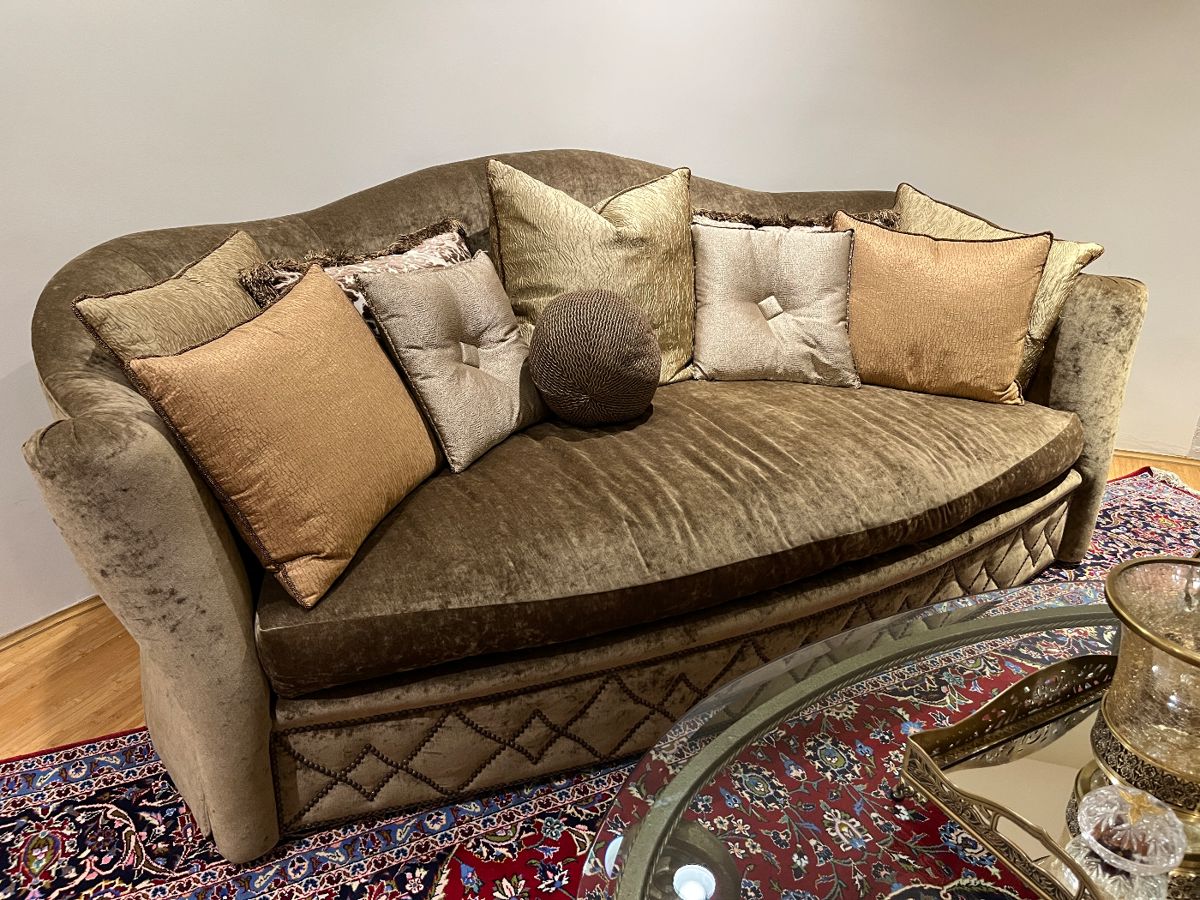 Marge Carson sofa 96"W x 50"D with a 20"H seat height $1950