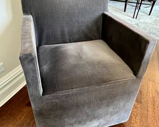 Restoration Hardware Aero Stone oval table 78" x 48" $1000 and (4) Restoration Hardware Ellison Track armchairs $200 each