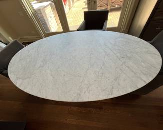 Restoration Hardware Aero Stone oval table 78" x 48" $1000 and (4) Restoration Hardware Ellison Track armchairs $200 each
