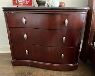 (2) matching Bernhardt nightstands with stone tops 39"W x 21"D x 34"H $200 each