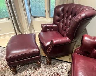 (2) Lexington Home leather chairs with ottomans 34"W x 42"H x 28"D $700 each (no discount as these were just added to the sale!)