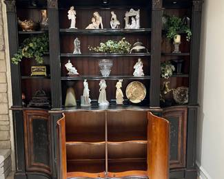 2 piece Hooker cabinet with hutch 86"W x 18"D x 90"H (contents not for sale) $750